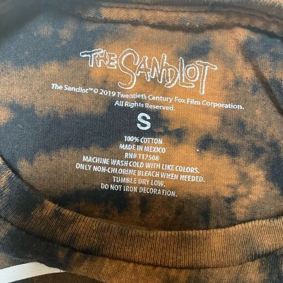 The Sandlot Movie Group Graphic Print Black Bleached Tie-Dye Shirt - Picture 5 of 8